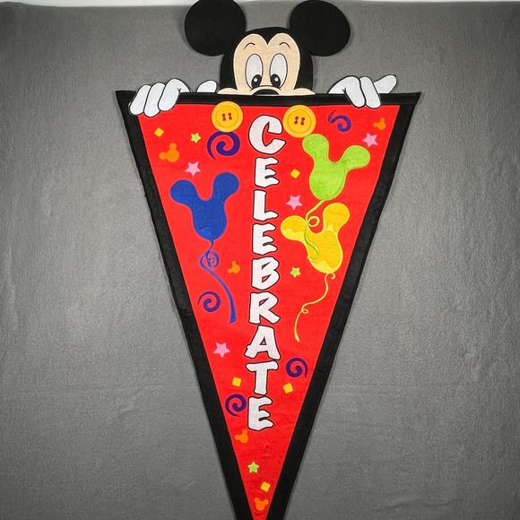 Mickey Mouse Celebrate Pennant Wall Decor Disney Party Decoration 42 Inch - Picture 1 of 6